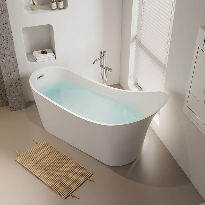 Bevel Round Bathtub - Free Standing - 67" Acrylic/White