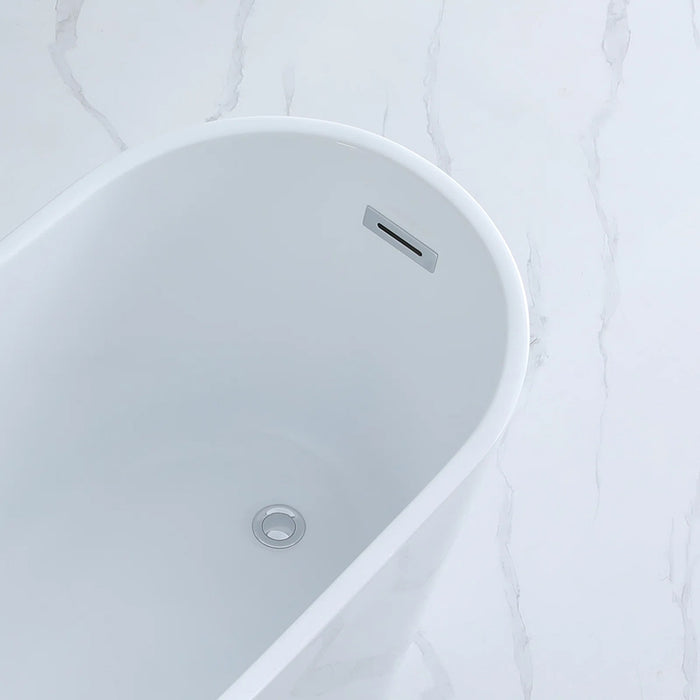 Bevel Round Bathtub - Free Standing - 67" Acrylic/White