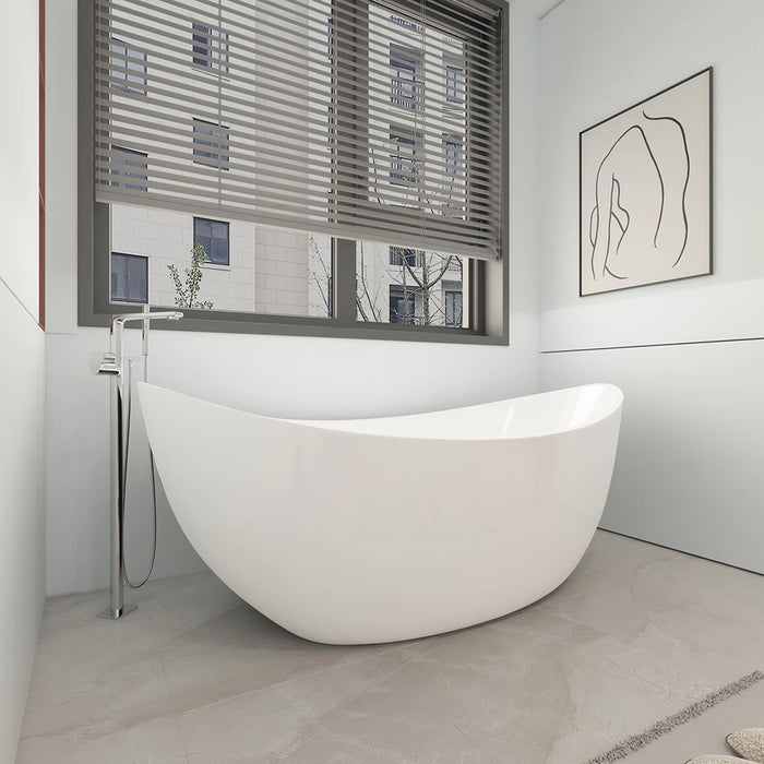 Evie Round Bathtub - Free Standing - 59" Acrylic/White