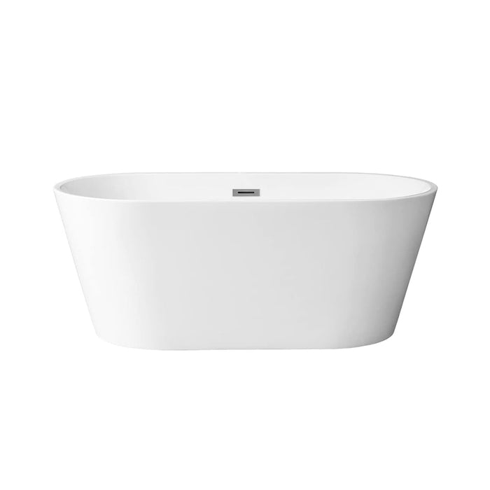 Sleek Round Bathtub - Free Standing - 55" Acrylic/White