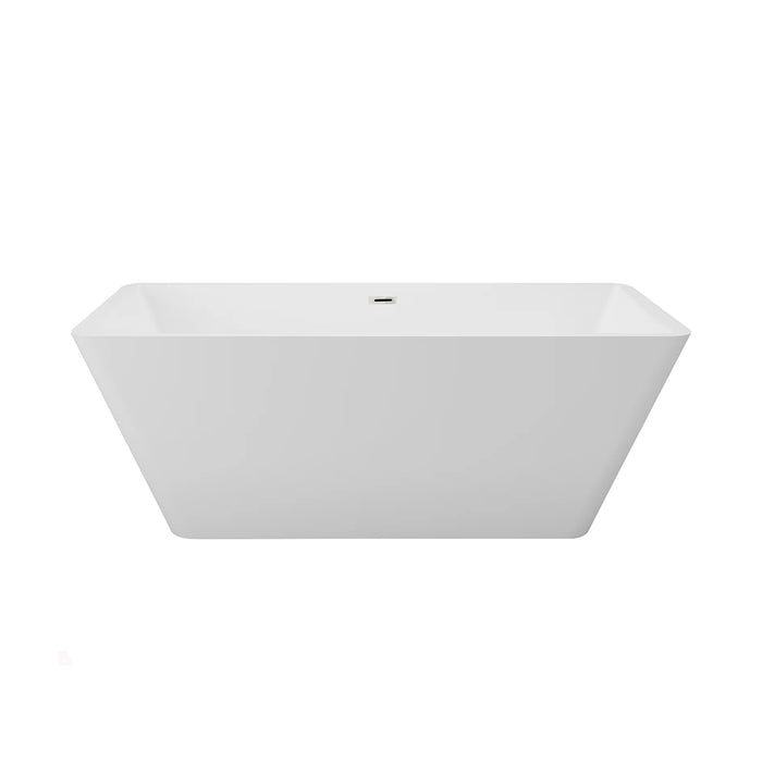 Sleek Square Bathtub - Free Standing - 55" Acrylic/White