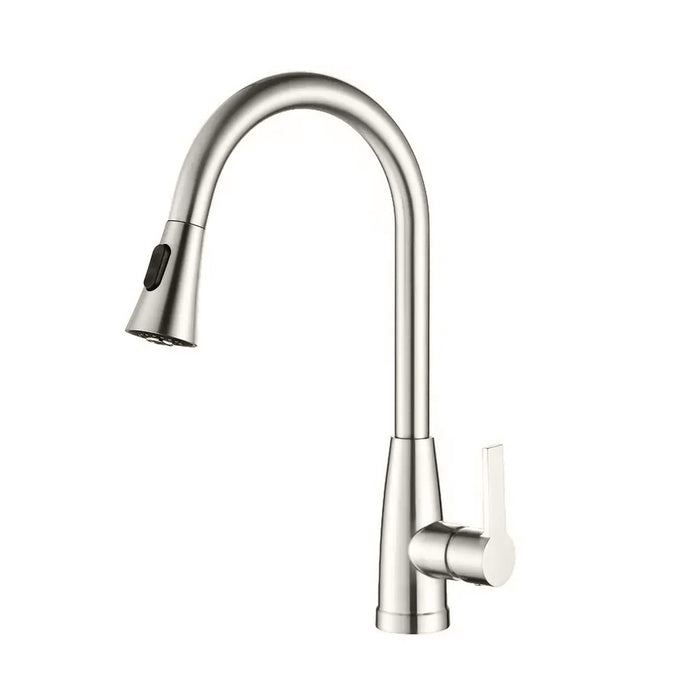 Metro Pull Down Kitchen Faucet - Single Hole - 18" Brass/Brushed Nickel