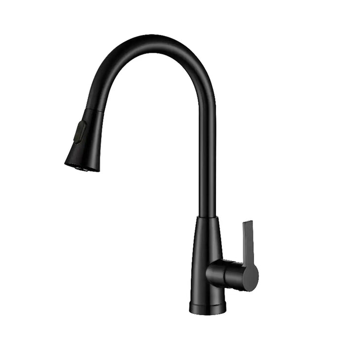Metro Pull Down Kitchen Faucet - Single Hole - 18" Brass/Matt Black