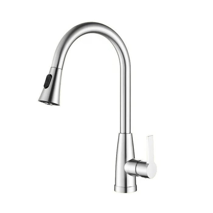 Metro Pull Down Kitchen Faucet - Single Hole - 18" Brass/Polished Chrome