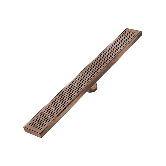 Delta Delmar Standard Plain Edge Linear Shower Drain - Floor Mount - 24" Stainless Steel/Bronze