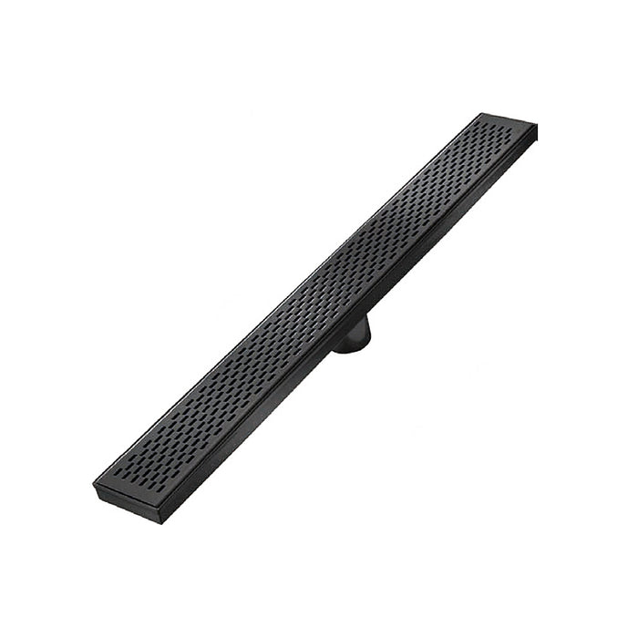 Delta Delmar Standard Plain Edge Linear Shower Drain - Floor Mount - 28" Stainless Steel/Black