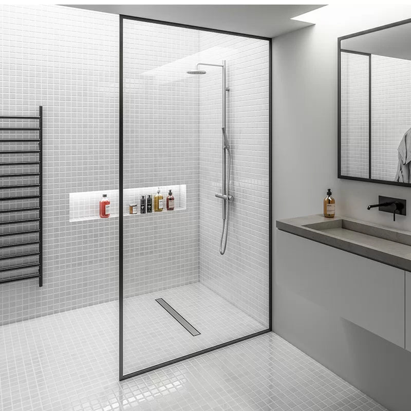 Bay Reversible 2 In 1 Linear Shower Drain - Floor Mount - 48" Stainless Steel/Satin