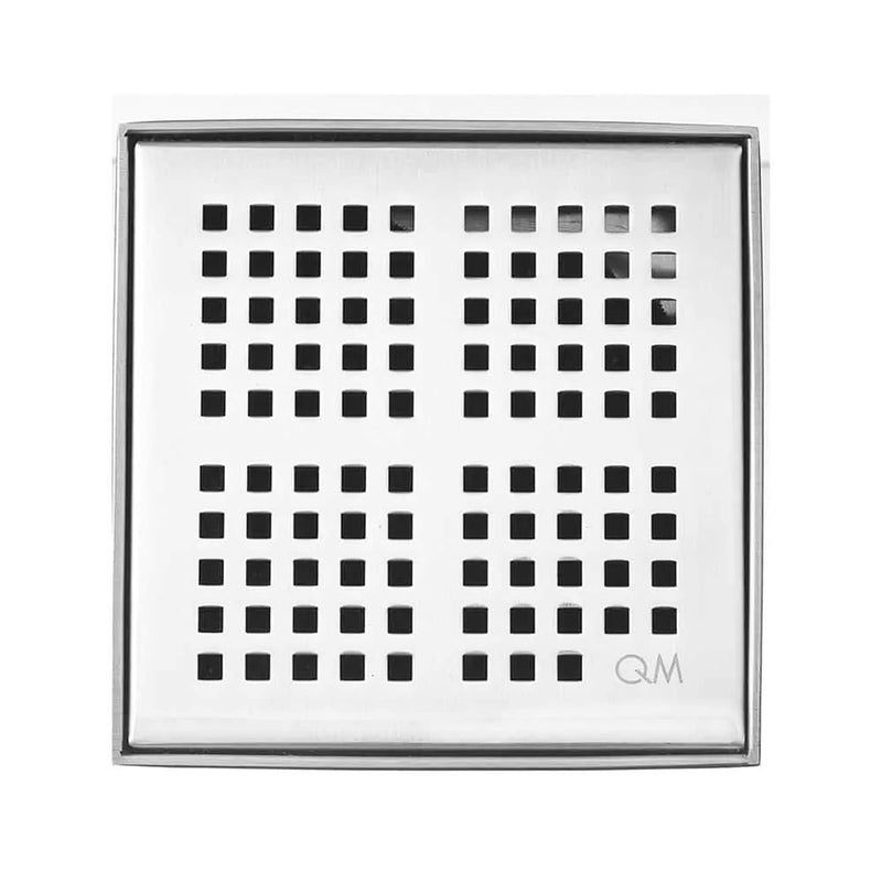 Delmar Kai Center Square Shower Drain - Floor Mount - 4" Stainless Steel/Polished