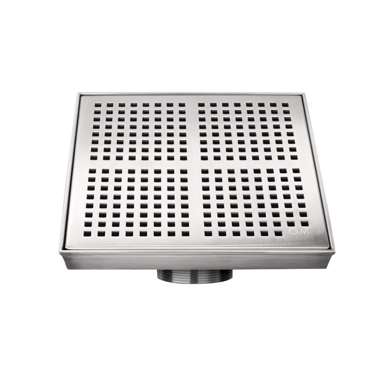 Delmar Kai Center Square Shower Drain - Floor Mount - 6" Stainless Steel/Polished