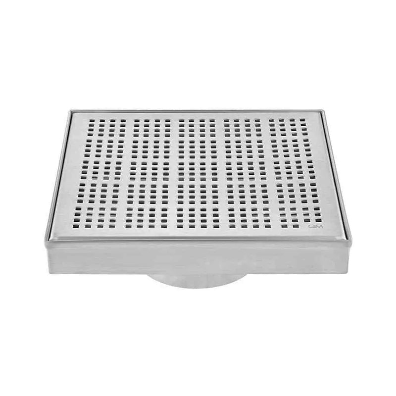 Delmar Kai Center Square Shower Drain - Floor Mount - 8" Stainless Steel/Satin