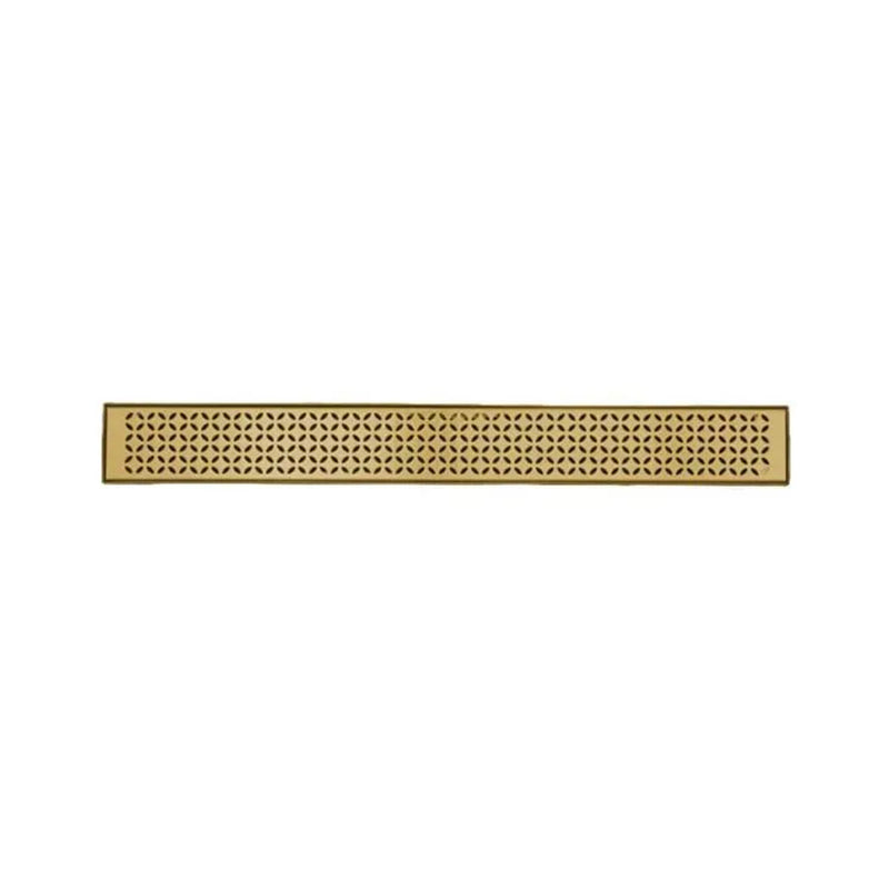 Lotus Delmar Standard Length Plain Edge Linear Shower Drain - Floor Mount - 32" Stainless Steel/Gold