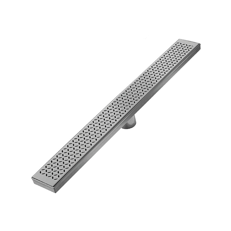 Lotus Delmar Standard Length Plain Edge Linear Shower Drain - Floor Mount - 48" Stainless Steel/Satin