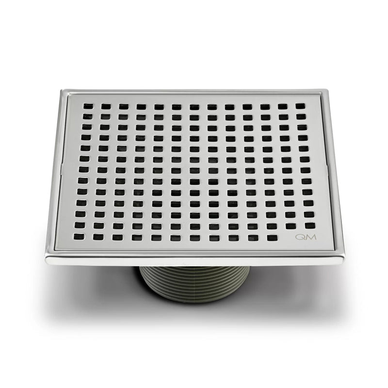Lagos Mira Center Square Shower Drain - Floor Mount - 6" Stainless Steel/Satin