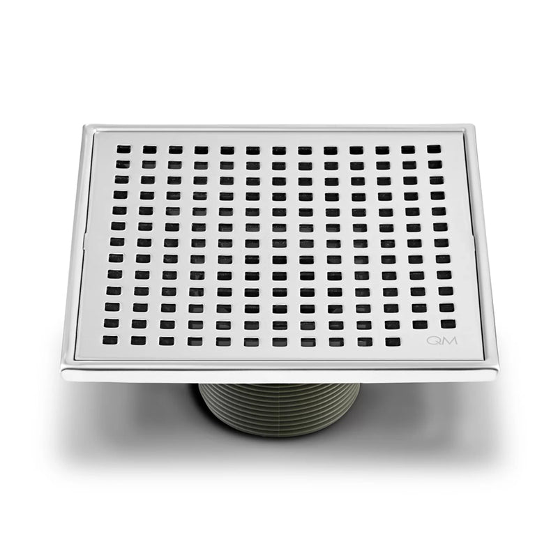 Lagos Mira Center Square Shower Drain - Floor Mount - 6" Stainless Steel/Polished