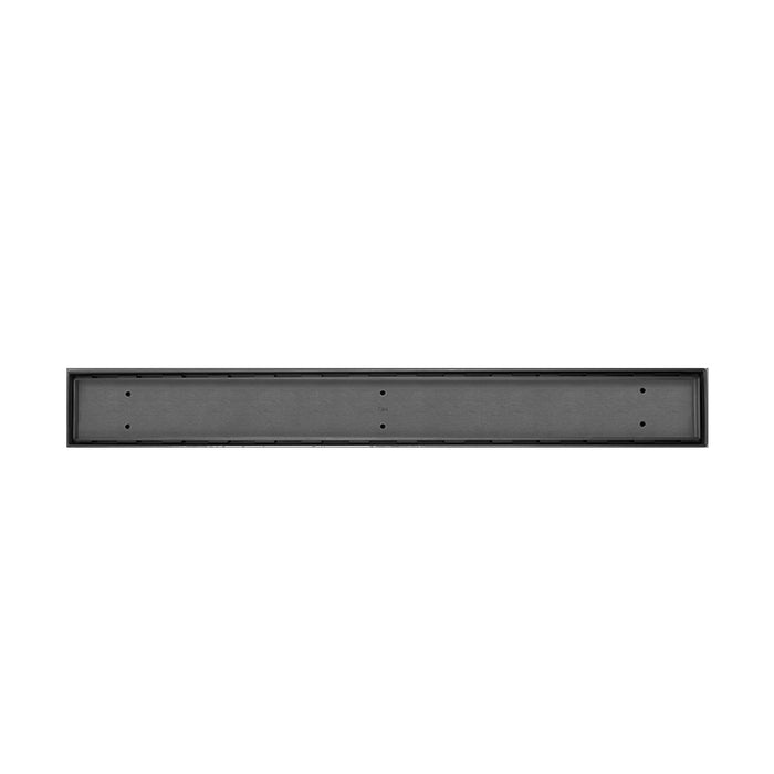 Mist (Tile-In) Delmar Standard Length Plain Edge Linear Shower Drain  - Floor Mount - 24" Stainless Steel/Black