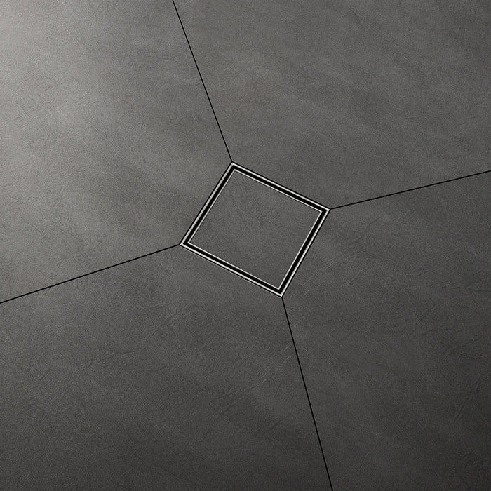Mist (Tile-In) Center Shower Drain - Floor Mount - 6" Stainless Steel/Satin