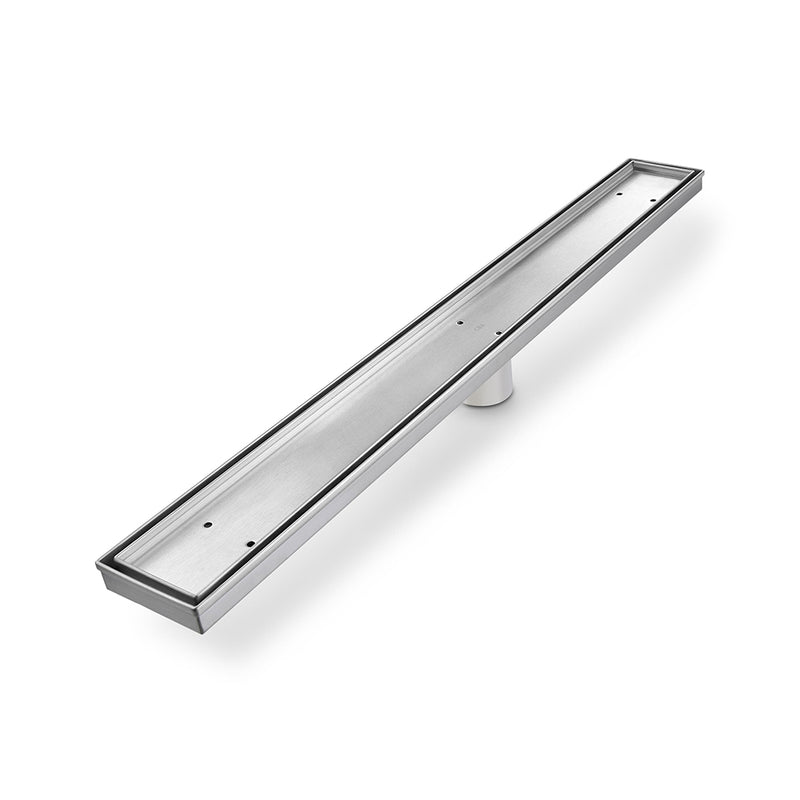 Mist (Tile-In) Delmar Standard Length Plain Edge Linear Shower Drain  - Floor Mount - 32" Stainless Steel/Satin