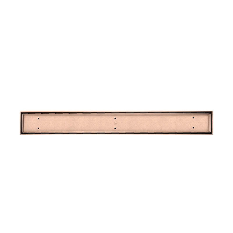 Mist (Tile-In) Delmar Standard Length Plain Edge Linear Shower Drain  - Floor Mount - 32" Stainless Steel/Bronze