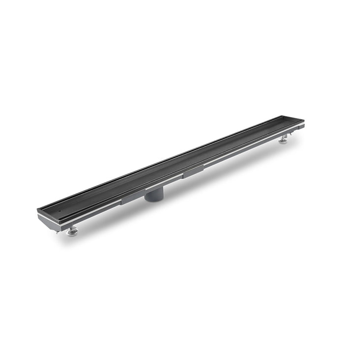 Mist (Tile-In) Adjustable Kit Lagos Linear Shower Drain (2" Outlet) - Floor Mount - 36" Stainless Steel/Black