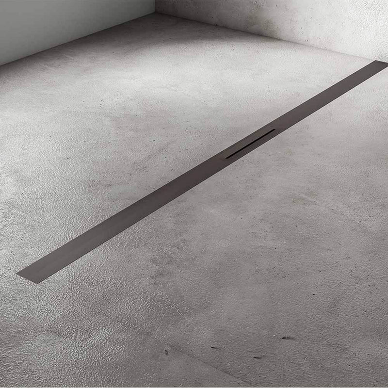 Delmar Supreme Linear Shower Drain - Floor Mount - 40" Stainless Steel/Black