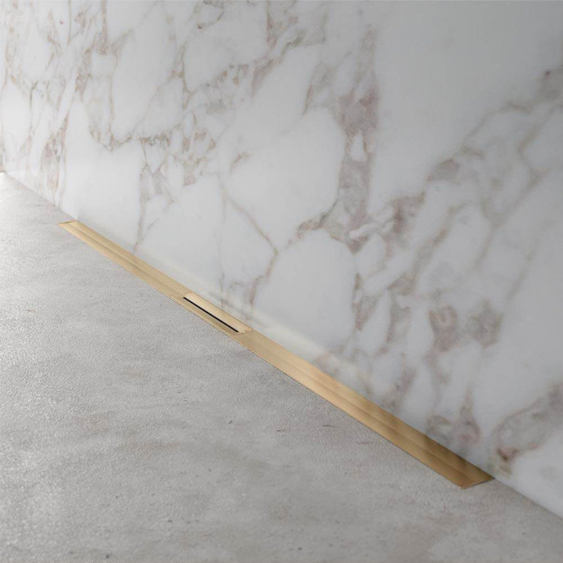 Delmar Supreme Linear Shower Drain - Floor Mount - 30" Stainless Steel/Gold