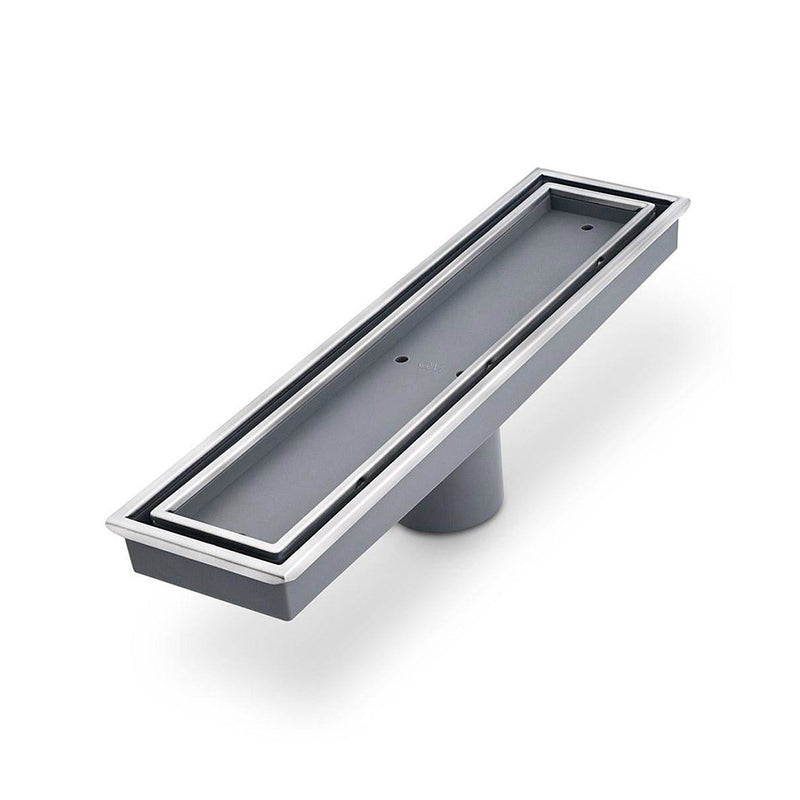 Lagos Veil (Tile-In) Linear Shower Drain - Floor Mount - 12" Stainless Steel/Polished