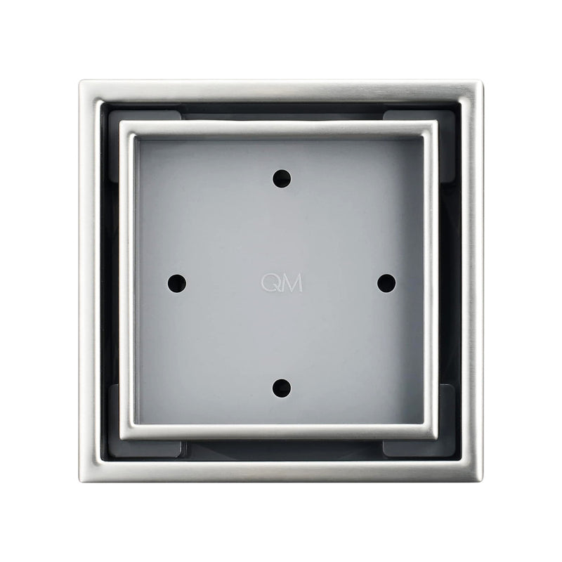 Lagos Veil (Tile-In) Center Square Shower Drain - Floor Mount - 4" Stainless Steel/Polished