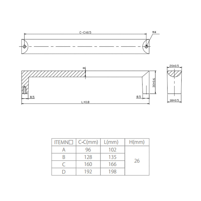 Zamak Cabinet Pull Handle - Cabinet Mount - 5" Brass/Brushed Nickel