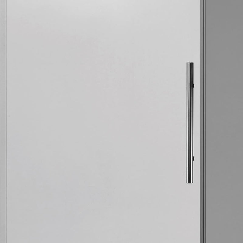 Round 2 Wheels Frameless Shower Door - Wall Mount - 60" Tempered Glass/Polished Chrome