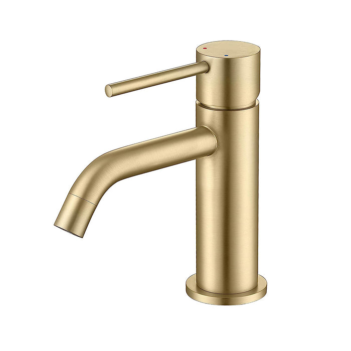 Metro Slim Bathroom Faucet - Single Hole - 6" Brass/Satin Brass