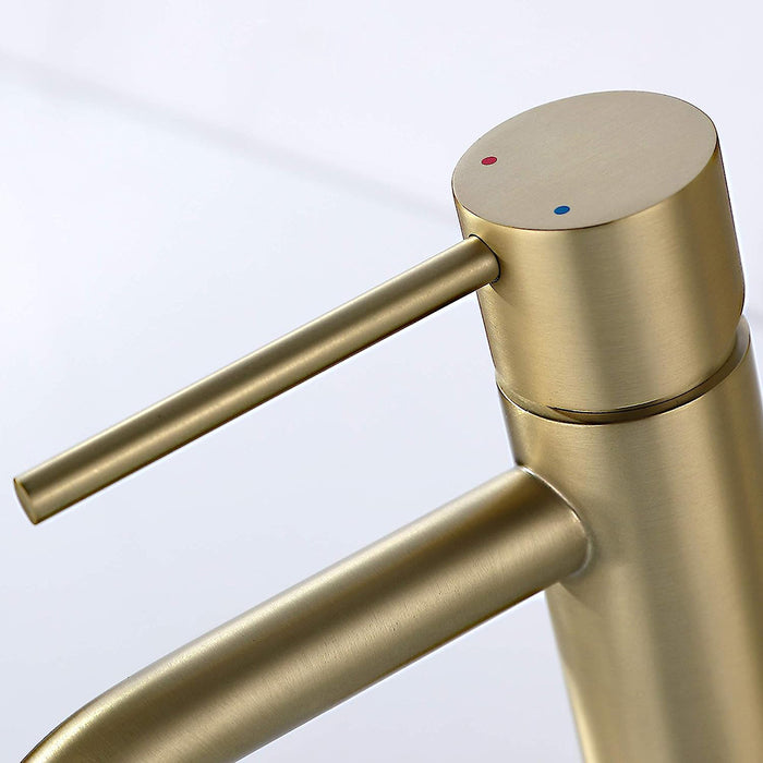 Metro Slim Bathroom Faucet - Single Hole - 6" Brass/Satin Brass