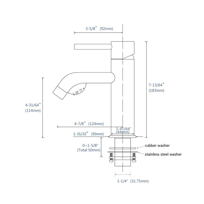 Metro Slim Bathroom Faucet - Single Hole - 6" Brass/Satin Brass