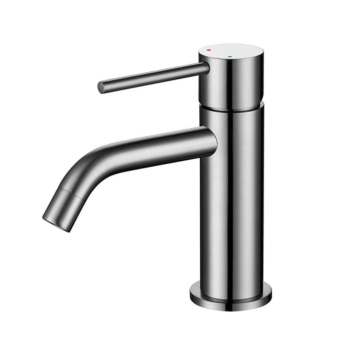 Metro Slim Bathroom Faucet - Single Hole - 6" Brass/Brushed Nickel
