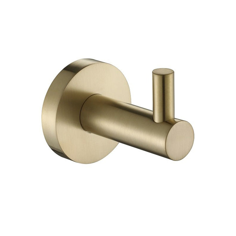 Metro Single Hook - Wall Mount - 3" Brass/Satin Brass