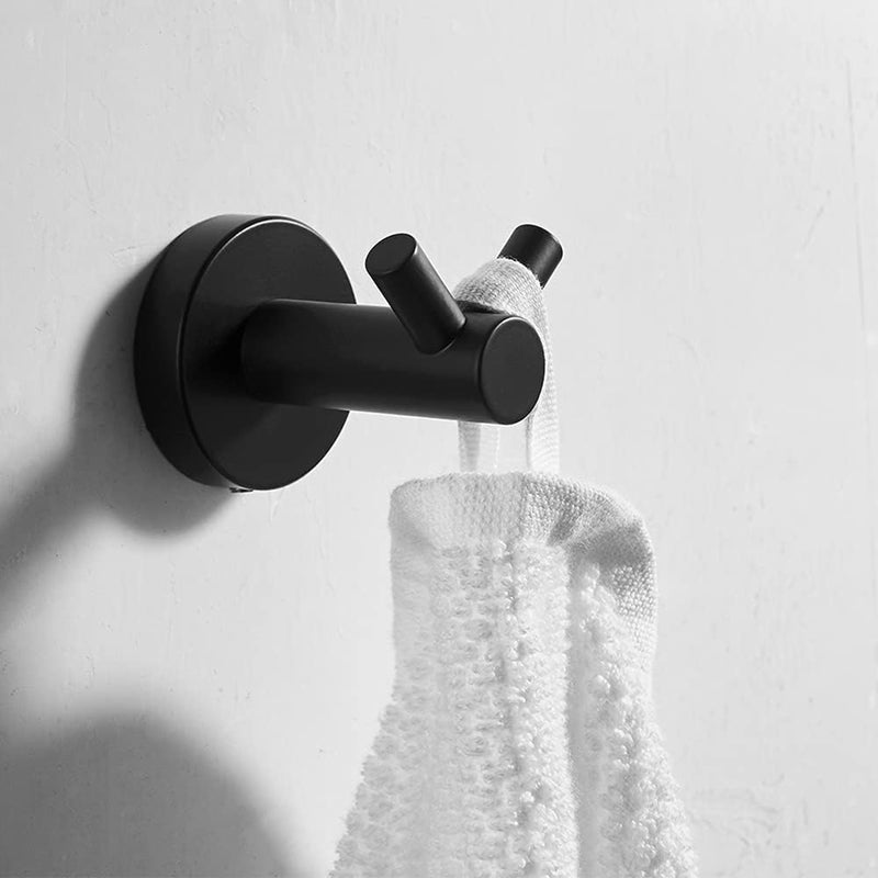 Metro Double Hook - Wall Mount - 3" Brass/Matt Black