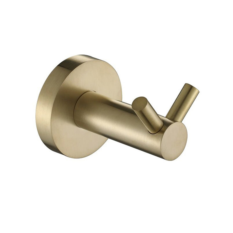 Metro Double Hook - Wall Mount - 3" Brass/Satin Brass