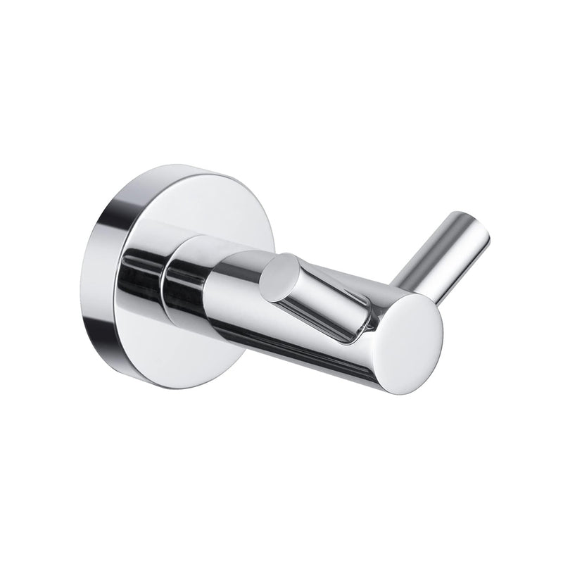Metro Double Hook - Wall Mount - 3" Brass/Polished Chrome