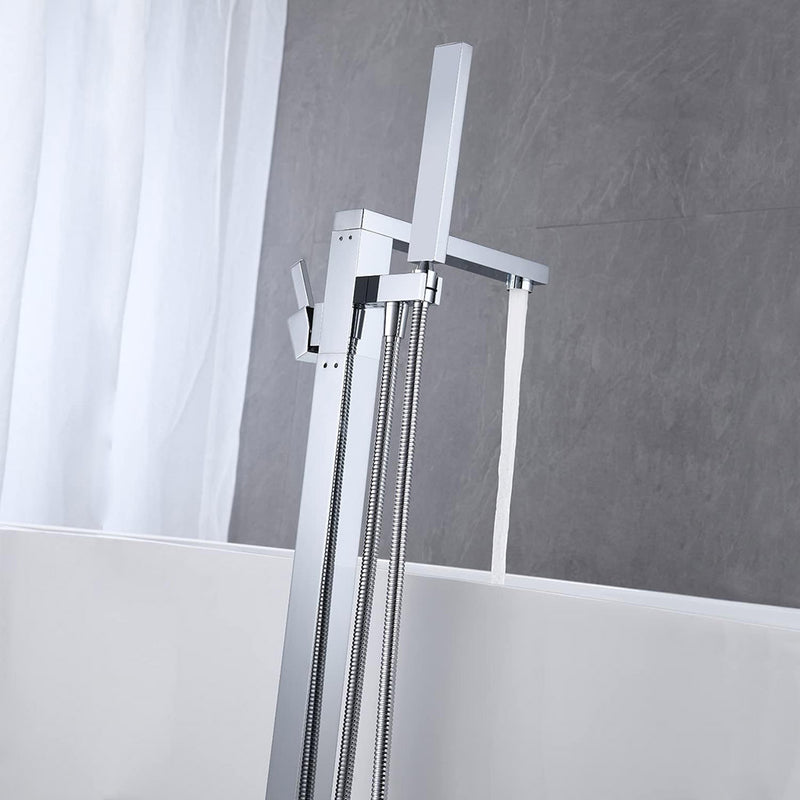 Devon Tub Faucet - Free Standing - 35" Brass/Polished Chrome
