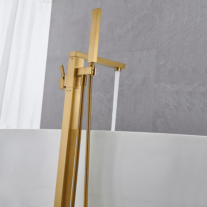 Devon Tub Faucet - Free Standing - 35" Brass/Satin Brass