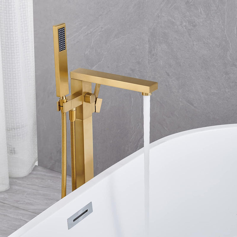 Devon Tub Faucet - Free Standing - 35" Brass/Satin Brass