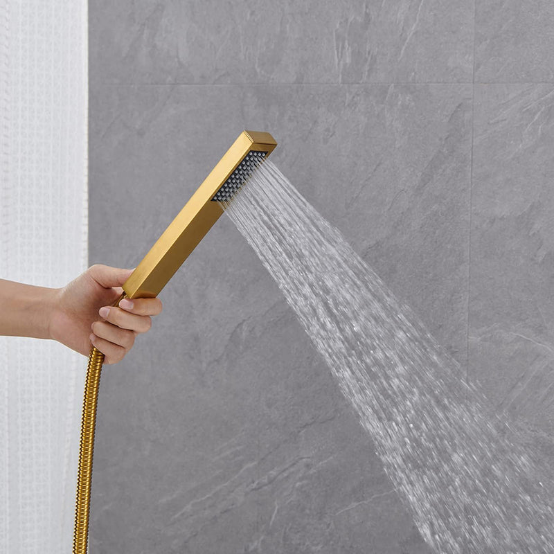 Devon Tub Faucet - Free Standing - 35" Brass/Satin Brass