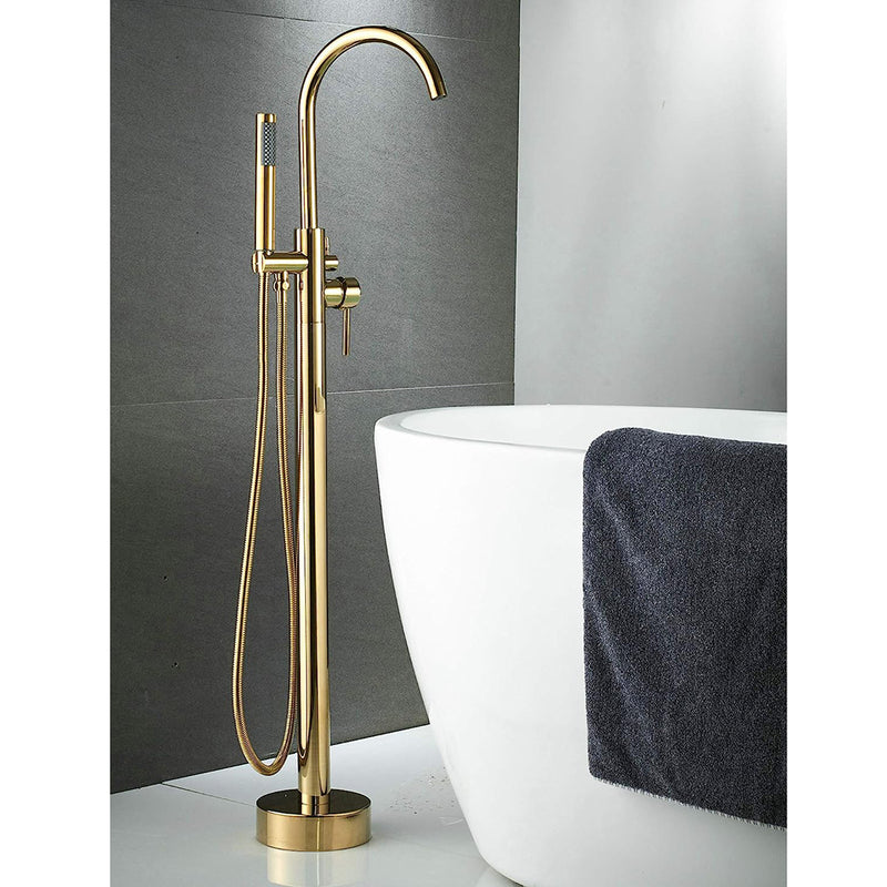 Metro Tub Faucet - Free Standing - 46" Brass/Satin Brass