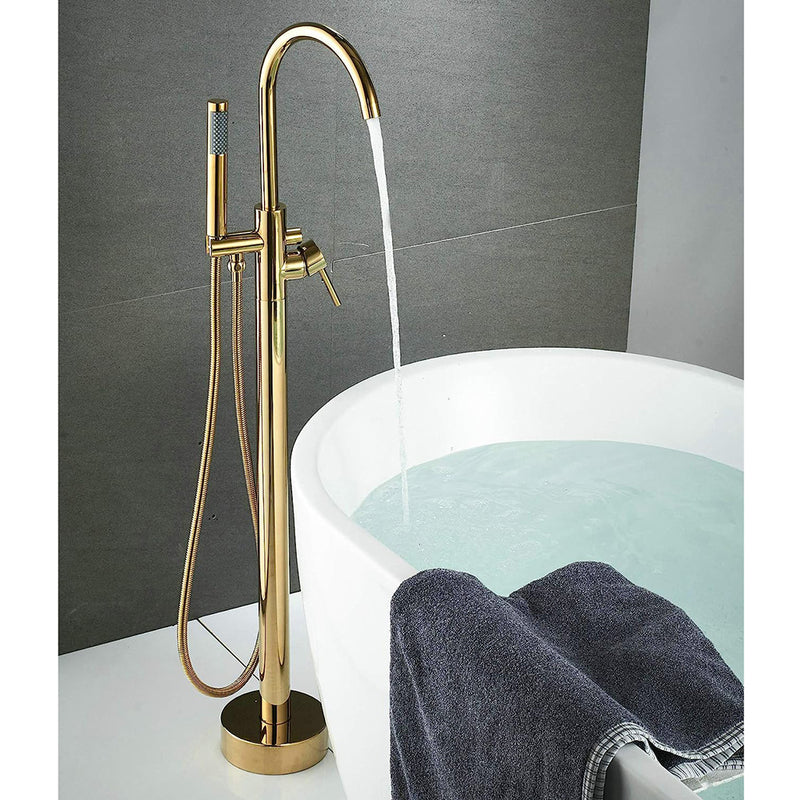 Metro Tub Faucet - Free Standing - 46" Brass/Satin Brass