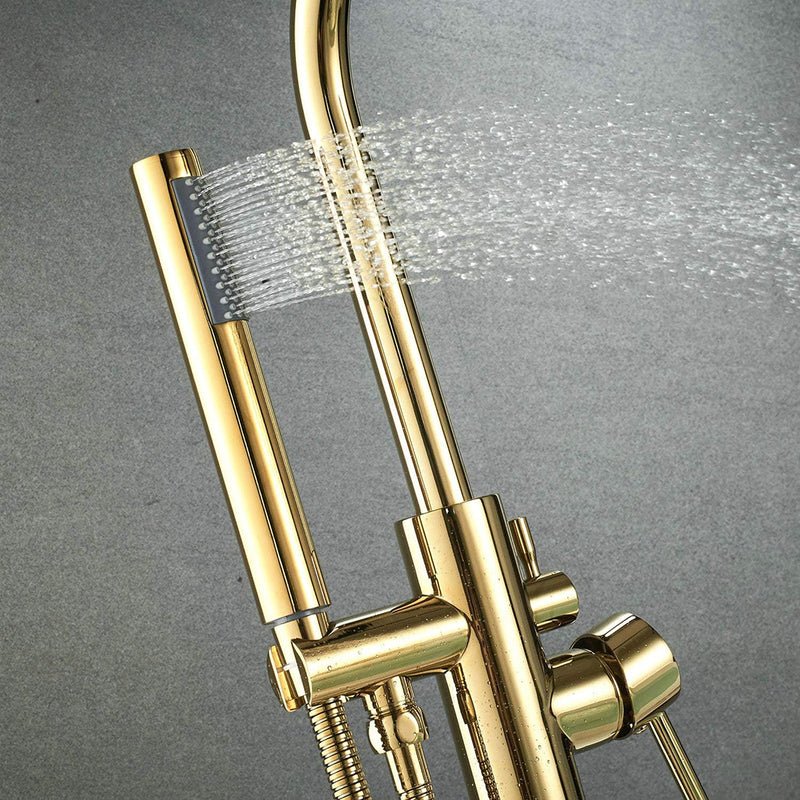 Metro Tub Faucet - Free Standing - 46" Brass/Satin Brass