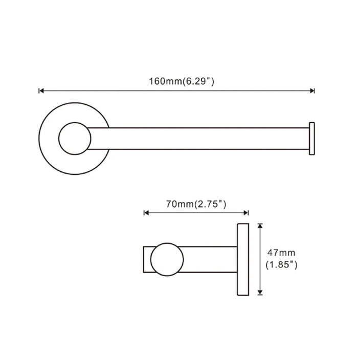 Metro Toilet Paper Holder - Wall Mount - 3" Brass/Brushed Nickel