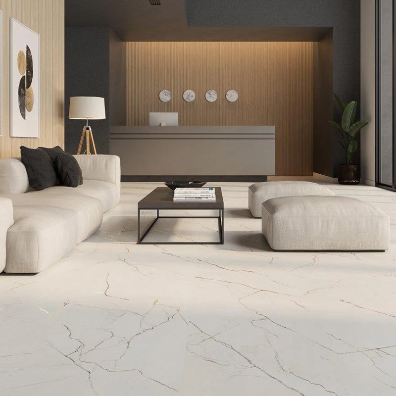 Marble Lincoln Floor Tile - Wall Or Floor Mount - 12 x 24" Porcelain/Glazed