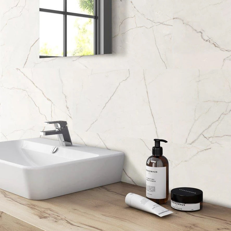 Marble Lincoln Floor Tile - Wall Or Floor Mount - 12 x 24" Porcelain/Glazed