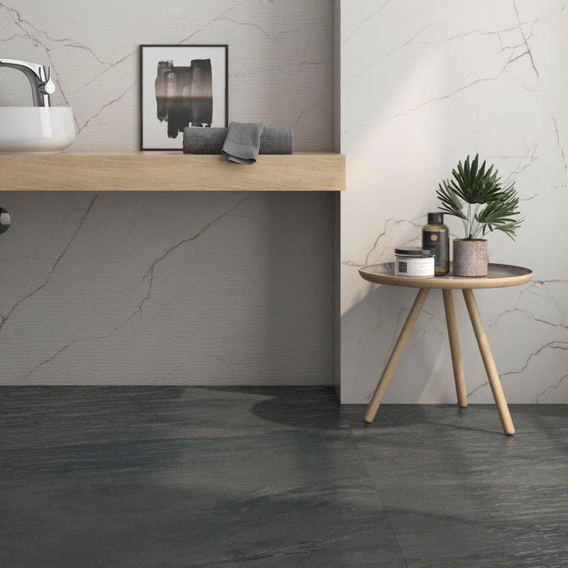 Marble Lincoln Floor Tile - Wall Or Floor Mount - 12 x 24" Porcelain/Glazed