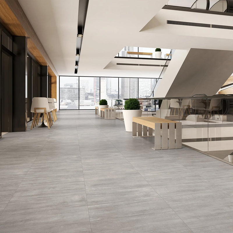 Nolita Gris Floor Tile - Wall Or Floor Mount - 24 x 48" Porcelain/Grey