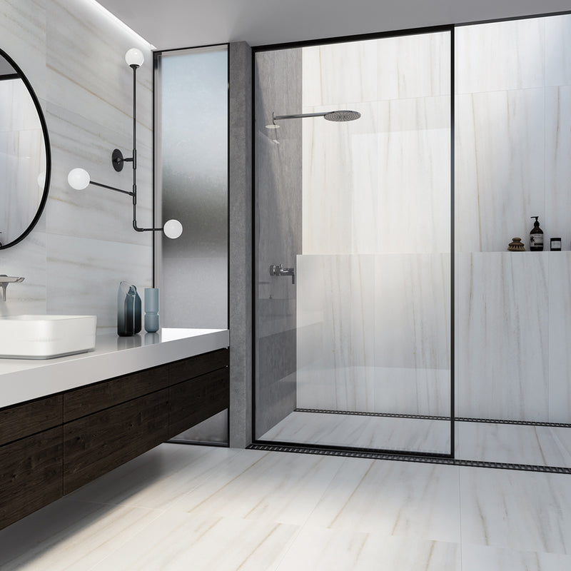 Slabs Marble Lassa PO Floor Tile - Wall Or Floor Mount - 48 x 48" Porcelain/Polished